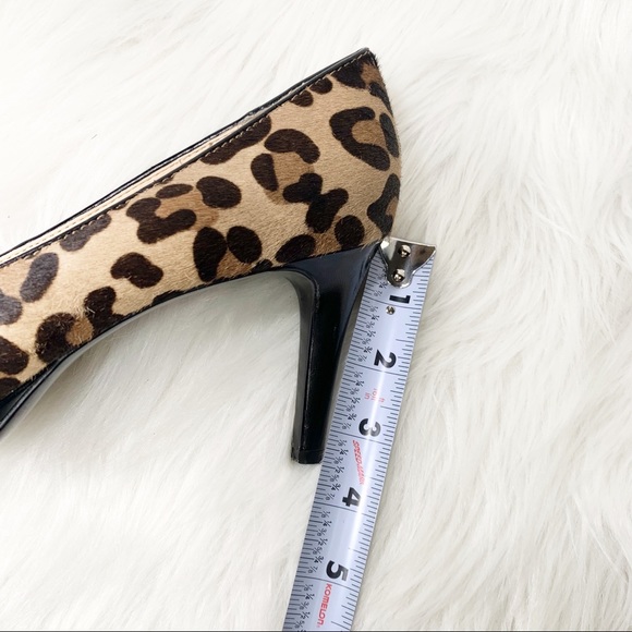 SOLD-Calvin Klein Leopard Print Calf Hair Black Pumps - Picture 13 of 14